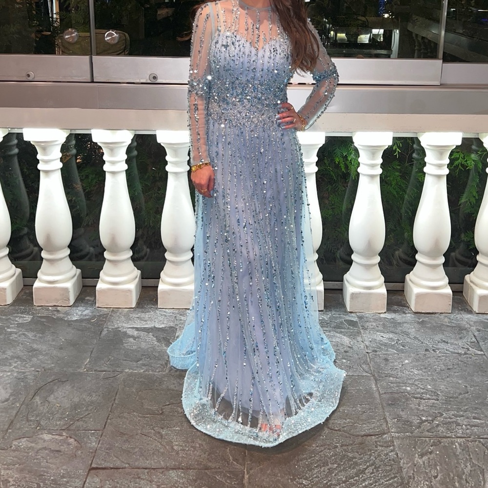 Blue custom dress